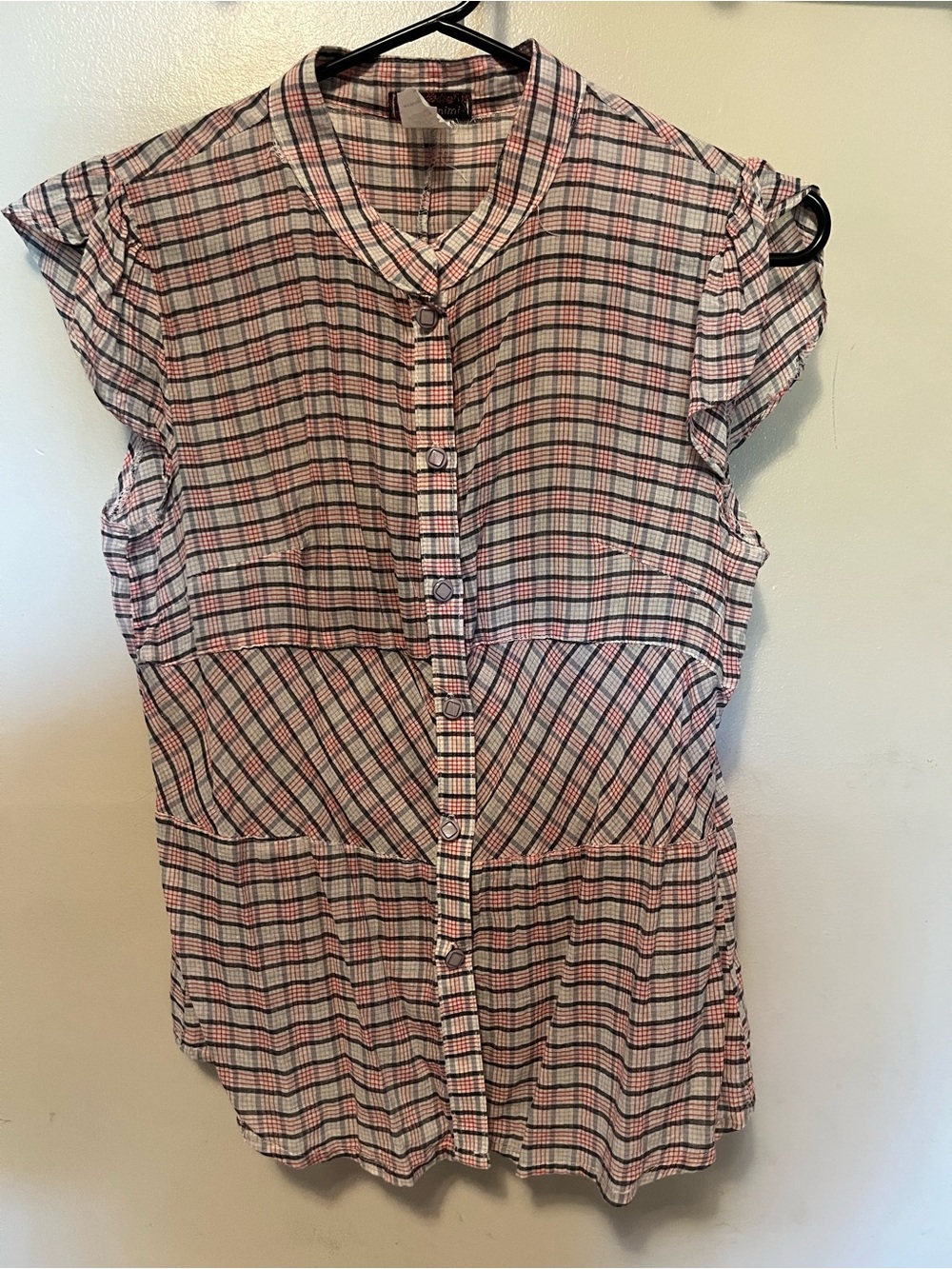 Plaid Button-Front Top - Picture 8 of 9